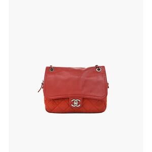 CHANEL Red Flap Chain Shoulder Bag A-A27703